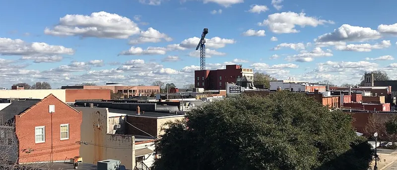 Rooftops of downtown Concord seen from a parking deck